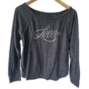 Victoria’s Secret Embellished Jewel Studded Love Novelty Pajama PJ Top S